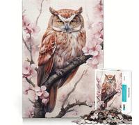 Puzzle de 1000 pièces pour adultes, motif oiseaux et chouettes, aquarelle, articulations précises, plaisir de jeu, idée cadeau pour moments de détente, cadeau d'anniversaire, décoration (38 x 26 cm)