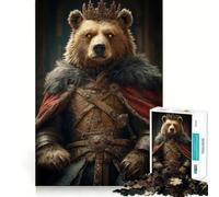 Puzzle de 1000 pièces pour adultes - Motif ours, monarque de la nature - Puzzle de précision - Jeu de réflexion - Cadeau pour des heures confortables - 38 x 52 cm