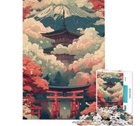 Puzzle de 1000 pièces pour Adultes Motif pagode et Paysage Japonais idéal pour stimuler Le Cerveau Tout en s'amusant Jeu éducatif et Humoristique à partir de 14 Ans (38x52cm)