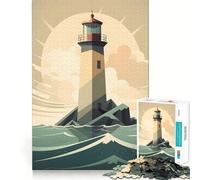 Puzzle de 1000 pièces pour Adultes,Motif Phare Audacieux,Jeu de réflexion, pour se détendre et s'amuser Lors d'un Anniversaire (50x75cm)