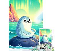 Puzzle de 1000 pièces pour Adultes Motif Phoque Mignon décoration Murale Cadeau d'anniversaire Jeu Impossible Collection d'artistes Beaux-Arts Dimensions 38x26cm