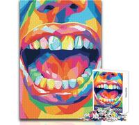 Puzzle de 1000 pièces pour Adultes, Motif Pop Art coloré avec Bouche Ouverte, idéal pour des Moments de détente Découpe de précision de qualité supérieure Dimensions:38x26cm