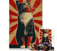 Puzzle de 1000 pièces pour Adultes,Motif Portrait de Chat,Art Urbain,idéal pour développer la Concentration et favoriser Une Interaction Douce Cadeau de Noël (38x52cm)