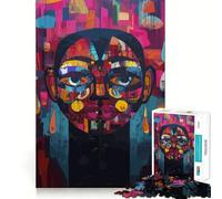 Puzzle de 1000 pièces pour Adultes, Motif Portrait kaléidoscopique Abstrait Pop Art, 38x26cm Jeu de logique Clair, Passe-Temps Silencieux, découpe Parfaite, Cadeau élégant