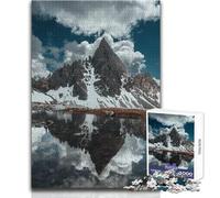Puzzle de 1000 pièces pour Adultes, Motif Reflets de Montagne, Un Passe-Temps paisible et Relaxant Pièce Parfaitement emboîtable et découpée avec précision Dimensions:38x52cm