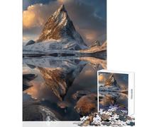 Puzzle de 1000 pièces pour Adultes Motif « Reflets des Sommets d'hiver » décoration Jouet œuvre d'art Cadeau Jeu éducatif et Amusant à Faire à la Maison Dimensions 38x26cm