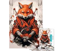 Puzzle de 1000 pièces pour Adultes Motif Renard et samouraï pour des activités Amusantes à la Maison Un défi Difficile et Une décoration pour Les Enfants de 14 Ans et Plus (38x26cm)
