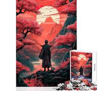 Puzzle de 1000 pièces pour Adultes Motif samouraï au Coucher du Soleil Jeu Amusant à Assembler décoration Murale idéale (38x26cm)