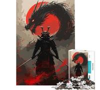 Puzzle de 1000 pièces pour Adultes Motif samouraï et Dragon Art numérique Jeu éducatif défi Jouet Relaxant mais Aussi idée Cadeau Amusante et Humoristique (Taille 38x52cm)