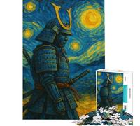 Puzzle de 1000 pièces pour Adultes Motif Samouraï et Nuit étoilée » Jeu Manuel Décoration intérieure Idéal comme Cadeau (Dimensions 50x75cm)
