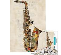Puzzle de 1000 pièces pour Adultes Motif Saxophone Alto Affiche Pop Art Jeu Amusant et éducatif Jouet Stimulant défi Difficile (Taille 38x52cm)