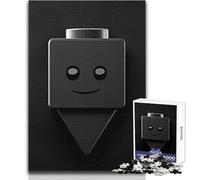 Puzzle de 1000 pièces pour Adultes, Motif Smiley Monochrome, Jeu éducatif Familial, défi Difficile, idées Cadeaux, Dimensions:38x52cm