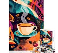 Puzzle de 1000 pièces pour Adultes Motif Tasse à café Art Abstrait Jeu de Construction Idée Cadeau et Jeu Relaxant Renforce l'amour au Sein du Couple Dimensions 50x75cm