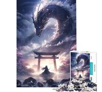 Puzzle de 1000 pièces pour Adultes Motif Torri Gate Samurai Dragon Jeu éducatif et Amusant défi Stimulant Cadeau pour Femmes et Hommes (Taille 38x26cm)