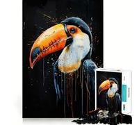 Puzzle de 1000 pièces pour Adultes, Motif Toucan Aquarelle, découpe précise, Jeu de réflexion Amusant, activité de Loisirs et d'anniversaire (38x52cm)