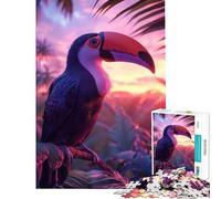 Puzzle de 1000 pièces pour Adultes Motif Toucan et Coucher de Soleil idéal pour Un Jeu éducatif Stimulant Une décoration Murale ou Un Cadeau Artistique (38x26cm)