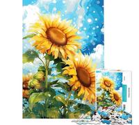 Puzzle de 1000 pièces pour Adultes Motif tournesols à Peindre pour s'amuser à la Maison idéal pour Passer Le Temps Pendant Les Vacances Un Jeu de réflexion adapté aux Personnes de 14 Ans et Plus