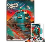 Puzzle de 1000 pièces pour Adultes, Motif Train Célestial Express, défi Stimulant, Cadeau d'anniversaire pour Les 14 Ans et Plus, 38x26cm