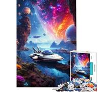 Puzzle de 1000 pièces pour Adultes Motif Vaisseau Spatial Abstrait Jeu Pratique et addictif pour cultiver la Patience Cadeau d'anniversaire Anti-Stress (Taille 75x50cm)