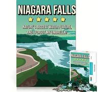 Puzzle de 1000 pièces pour Adultes,Motif Vintage des Chutes du Niagara,découpe Parfaite,Jeu de Concentration, pour Un Moment de détente et de Plaisir,Cadeau d'anniversaire ou de Loisir
