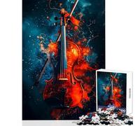 Puzzle de 1000 pièces pour Adultes, Motif Violon éclaboussé, décoration Murale, Cadeau d'anniversaire, Jeu Impossible, Difficile et Stimulant, Dimensions 38x52cm