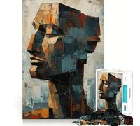 Puzzle de 1000 pièces pour Adultes,Motif Visage Abstrait éclatant,Jeu de réflexion Amusant grâce à Une Technologie de découpe Laser avancée,idéal pour Passer Le Temps (38x52cm)