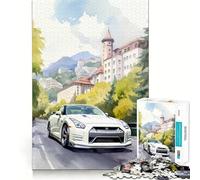 Puzzle de 1000 pièces pour Adultes,Motif Voiture Aquarelle,décoration soignée,Jeu d'esprit,Divertissement et Cadeau de Noël (50x75cm)