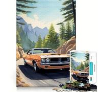 Puzzle de 1000 pièces pour Adultes,Motif Voiture Aquarelle,découpe précise,Jeu de réflexion Amusant,Loisir,activité d'anniversaire (38x52cm)