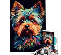 Puzzle de 1000 pièces pour Adultes Motif Yorkshire Terrier Abstrait pour stimuler Le Cerveau idéal pour Passer Le Temps en Famille Pendant Les Vacances à la Maison (38x52cm)