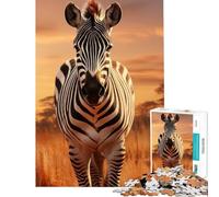 Puzzle de 1000 pièces pour Adultes Motif zèbre Activités ludiques à la Maison Un Jeu de réflexion Artistique pour Les 14 Ans et Plus 38x52cm