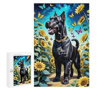 Puzzle de 1000 pièces pour Adultes - Motifs d'animaux colorés et de tournesols - Illustration d'un Schnauzer géant - Puzzle Amusant et Stimulant, idéal pour Les soirées Jeux - 70 x 100 cm