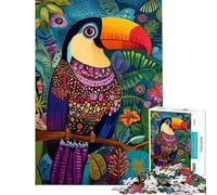 Puzzle de 1000 pièces pour Adultes Motifs de Toucans éclatants Jeu éducatif et intellectuel pour Un Anniversaire ou Un séjour à la Maison Passe-Temps (38x52cm)