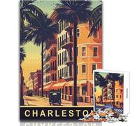 Puzzle de 1000 pièces pour Adultes - Motifs « Rues de Charleston » - Jeu de Construction Stimulant - Cadeau d'anniversaire - Dimensions 38x52cm