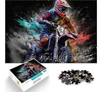 Puzzle de 1000 pièces pour Adultes Motocross extrême Jeux éducatifs Décoration d'intérieur Interaction Parent-Enfant 38x26cm