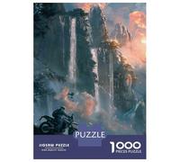 Puzzle De 1000 Pièces pour Adultes Motorcycle Adventure in Mountains Puzzle Anti-Stress, Difficile, Cadeau Unique pour Un Anniversaire Ou Noël 38x26cm/1000pcs