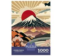 Puzzle De 1000 Pièces pour Adultes Mount Fuji Retro Pop Art Puzzles pour Adolescents Jeux Relaxants Améliorent La Mémoire Cadeaux Uniques pour Anniversaire Et Noël 38x26cm/1000pcs