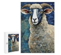 Puzzle de 1000 pièces pour Adultes - Moutons du Suffolk - Illustrations de vitraux - Puzzle Amusant et éducatif - Cadeau 70 x 100 cm