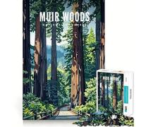 Puzzle de 1000 pièces pour Adultes Muir Woods National Monument,œuvre d'art de qualité supérieure,Casse-tête,Cadeau,Jeu Occasionnel,activité d'anniversaire (38x52cm)