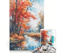 Puzzle de 1000 pièces pour Adultes Murmures de la rivière en Automne, Jeu Impossible, pour s'amuser en Famille, Cadeau Original pour Un Anniversaire ou Noël, 38x52cm