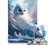Puzzle de 1000 pièces pour Adultes Murmures du Hibou d'hiver Jeux de détente pour s'amuser en Famille Collection d'artistes Beaux-Arts 38x52cm