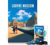 Puzzle de 1000 pièces pour Adultes Musée du Louvre,Paris Jeu d'adresse et de réflexion Fluide et Amusant Idéal pour Un Anniversaire (38x52cm)
