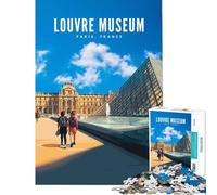 Puzzle de 1000 pièces pour Adultes Musée du Louvre Paris Jeu intellectuel Jeu Familial Modèle à Assembler Idée Cadeau (Dimensions 38x52cm)
