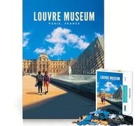 Puzzle de 1000 pièces pour Adultes,Musée du Louvre,Paris,Premium Edge Art,Jouet de Stimulation Cognitive,Jeu Occasionnel,Cadeau d'anniversaire Amusant (50x75cm)