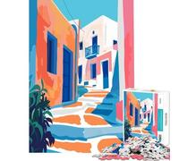 Puzzle de 1000 pièces pour Adultes Mykonos Grèce Défi intellectuel Abstrait Jouet addictif Jeu Amusant Activités familiales Idée Cadeau pour Un Père Noël Secret (Dimensions 38x26cm)