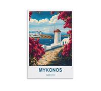 Puzzle de 1000 pièces pour Adultes, Mykonos, Grèce. Puzzle Classique de 1000 pièces, Jeu éducatif, Magnifique Puzzle décoratif 70 x 50 cm.