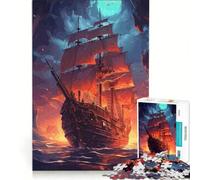 Puzzle de 1000 pièces pour Adultes Mystère Bateau Pirate Jeu éducatif Difficile et Stimulant idéal comme Cadeau 38x26cm