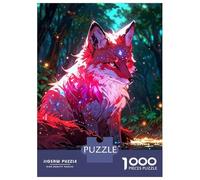 Puzzle De 1000 Pièces pour Adultes Mystical Fox in Enchanted Forest Puzzles pour Adolescents Jeux Relaxants Améliorent La Mémoire Cadeaux Uniques pour Anniversaire Et Noël 38x26cm/1000pcs