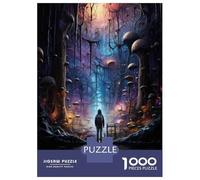 Puzzle De 1000 Pièces pour Adultes Mystical Mushroom Forest Puzzle pour Adultes, Jeu De Réflexion pour Améliorer La Mémoire, Cadeau pour Les Amis Et La Famille 52x38cm/1000pcs