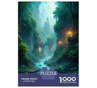 Puzzle De 1000 Pièces pour Adultes Mystical River Landscape with Ancient Architecture Puzzle Jouet Décoration Murale Une Œuvre d'art Cadeaux Uniques pour Anniversaire Et Noël 38x26cm/1000pcs
