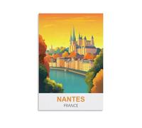 Puzzle de 1000 pièces pour Adultes, Nantes, France. Puzzles pour Adultes, Adolescents et Enfants. Puzzle de 1000 pièces, Jeu, Cadeau, Jouet, décoration intérieure. 52 x 38 cm.